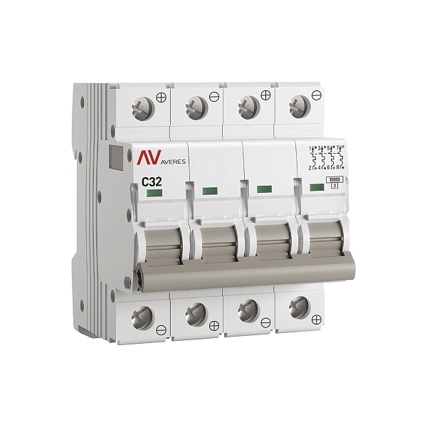 Выключатель автоматический AV-10 DC 4P 32A (C) 10kA EKF AVE…