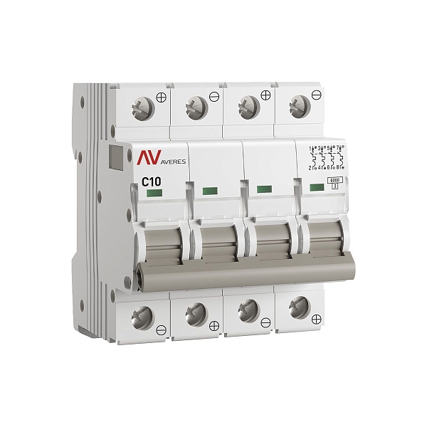 Выключатель автоматический AV-6 DC 4P 10A (C) 6kA EKF AVERE…
