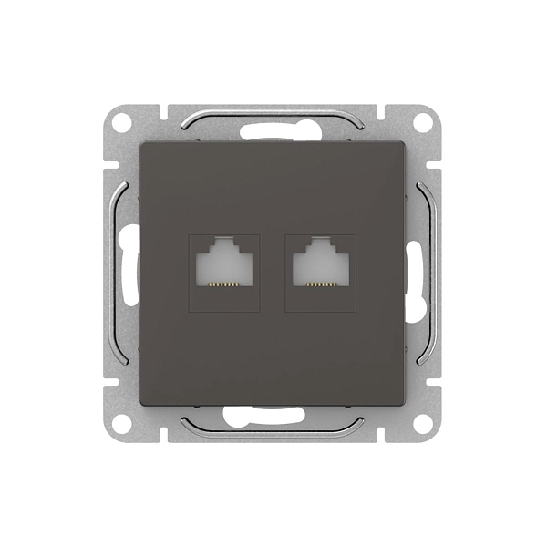 Механизм розетки RJ45 - 2шт, (cat6), мокко Эпика