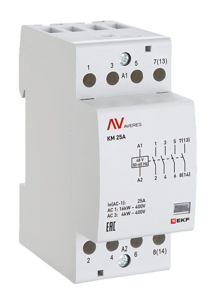 Контактор модульный КМ 40А 2NC 110В АС (2 мод.) AVERES