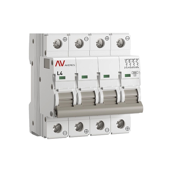 Выключатель автоматический AV-6 DC 4P 4A (L) 6kA EKF AVERES…