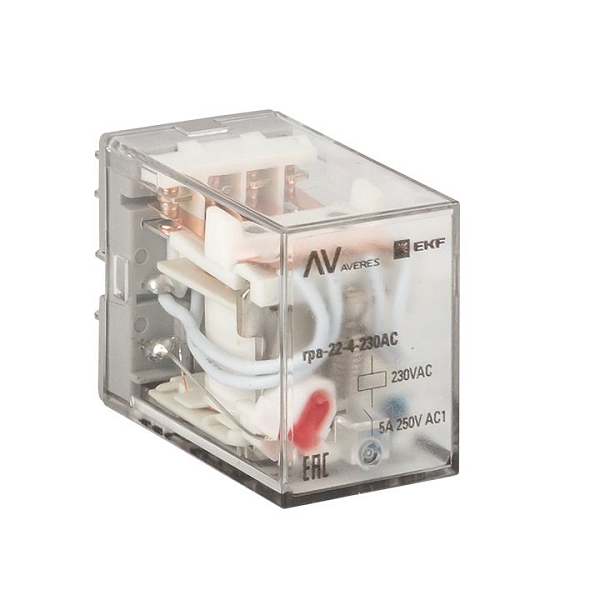 Реле промежуточное RPA 22/4 5A 230В AC EKF AVERES rpa-22-4-…