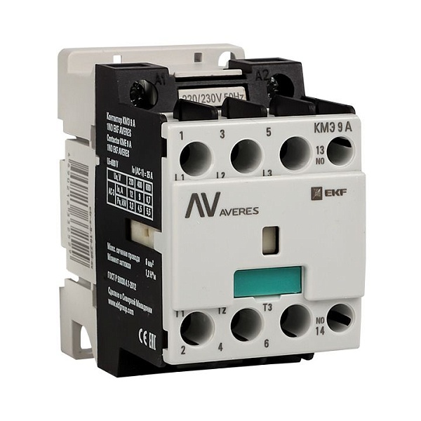Контактор КМЭ 9А 1NO 230В АС EKF AVERES ctr-s-9-10-230-av