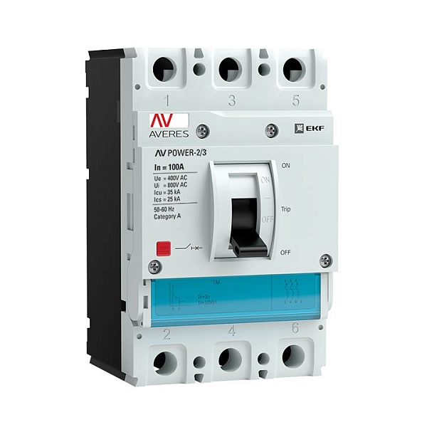Автоматический выключатель AV POWER-2/3 100А 35kA TR EKF AV…
