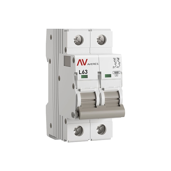Выключатель автоматический AV-10 2P 63A (L) 10kA EKF AVERES…
