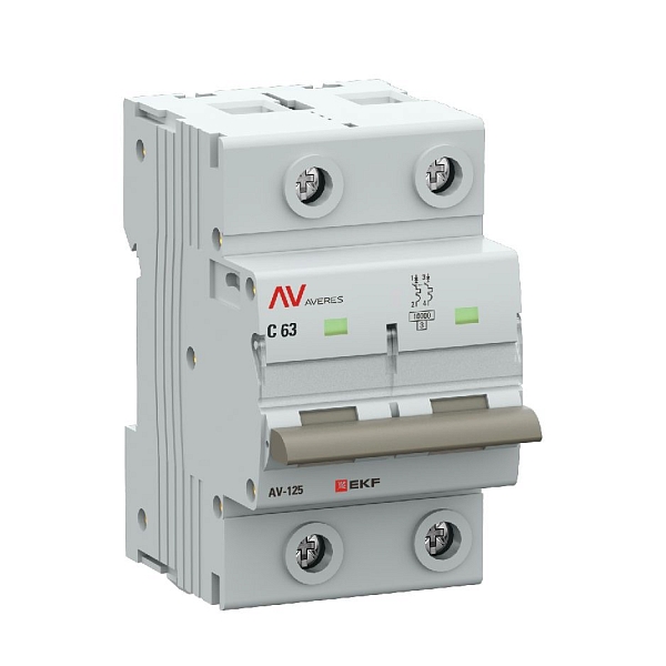 Выключатель автоматический AV-125 2P 63A (D) 10kA EKF AVERE…