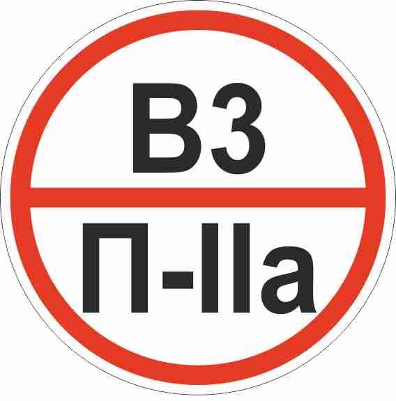 Знак пластик "Категории помещения по взрывопожарной и пожар…