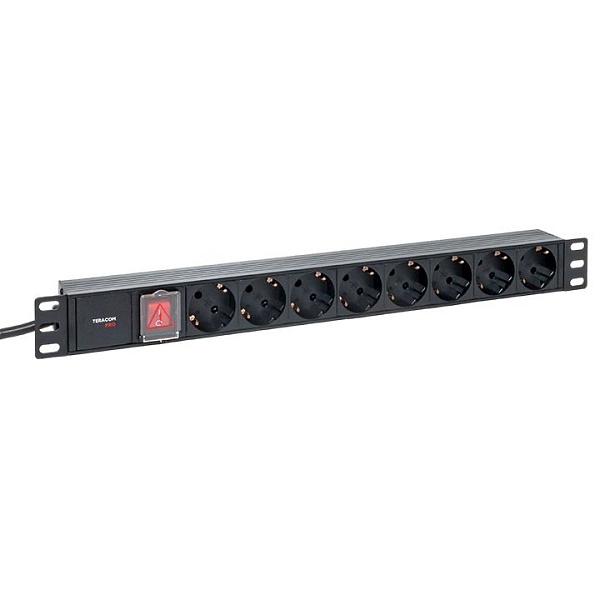 Блок розеток PDU TERACOM PRO 19" 1U 16А/250В 8 розеток Schu…