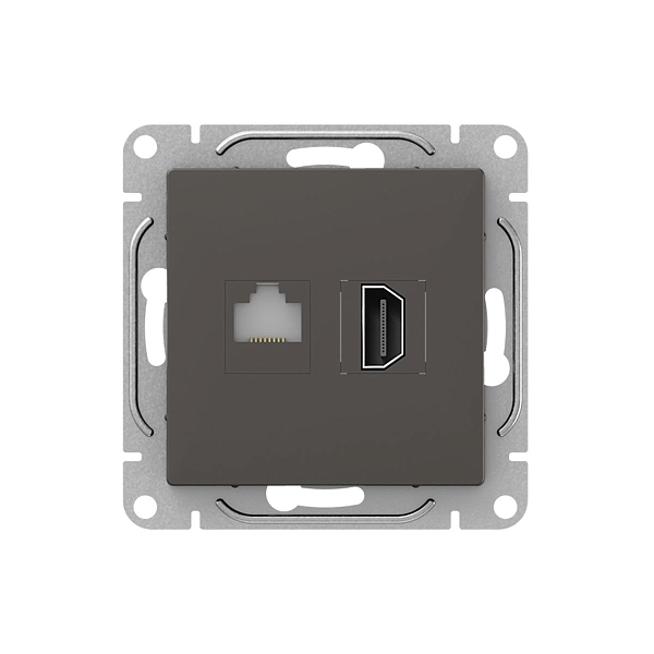 Механизм розетки HDMI+RJ45 (cat5), мокко Эпика