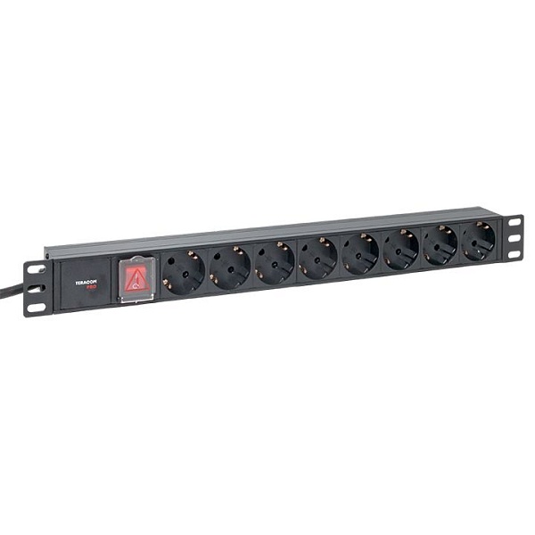 Блок розеток PDU TERACOM PRO 19" 1U 16А/250В 8 розеток Schu…