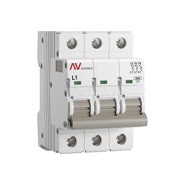 Выключатель автоматический AV-10 3P 1A (L) 10kA EKF AVERES …