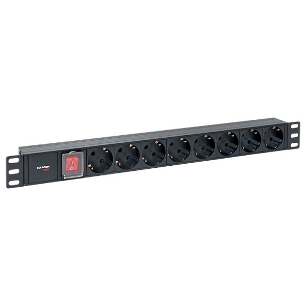 Блок розеток PDU TERACOM PRO 19" 1U 10А/250В 8 розеток Schu…