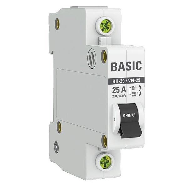 Выключатель нагрузки ВН-29 1P 25А BASIC SL29-1-25-bas