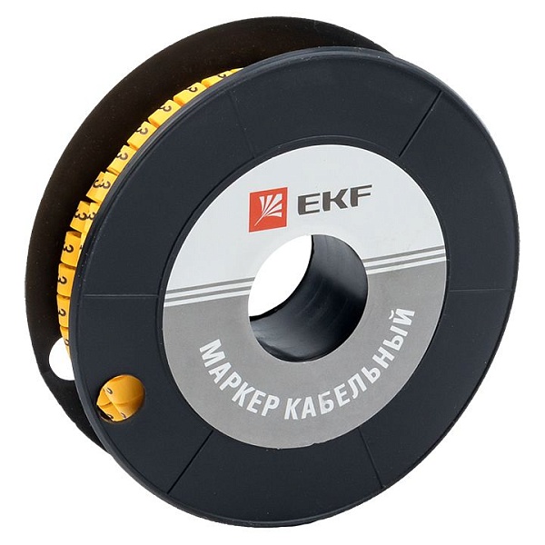 Маркер кабельный 6,0 мм2 "3" (350 шт.) (ЕС-3) EKF PROxima p…