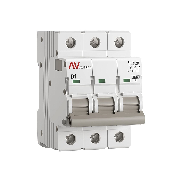 Выключатель автоматический AV-10 3P 1A (D) 10kA EKF AVERES …