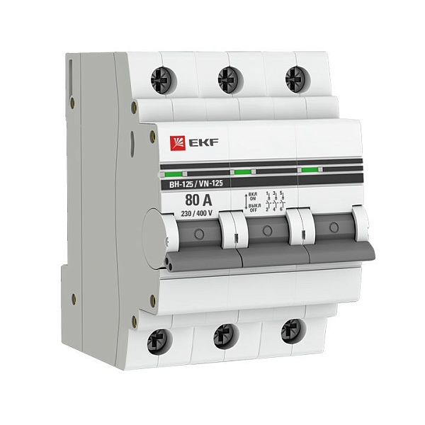 Выключатель нагрузки 3P 80А ВН-125 EKF PROxima SL125-3-80-p…