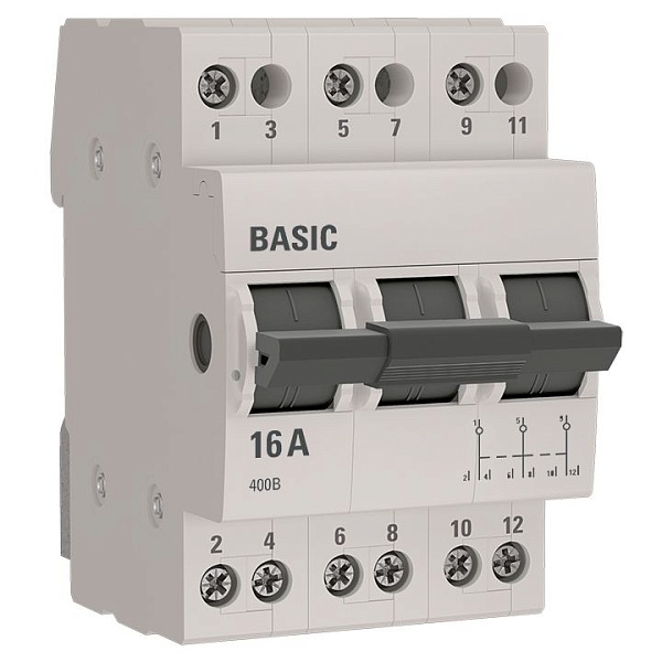 Трехпозиционный переключатель 3P 16А Basic tps-3-16
