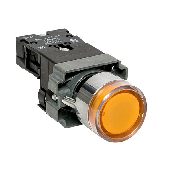 Кнопка BA51 с подсветкой 230В желтая NO IP65 EKF PROxima xb…
